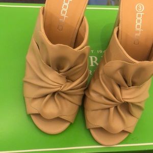 Nude mule heels